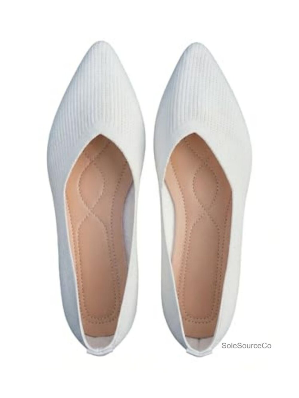 Women's Pointed Toe Knit Ballet Flats Dressy Slip-On Shoes